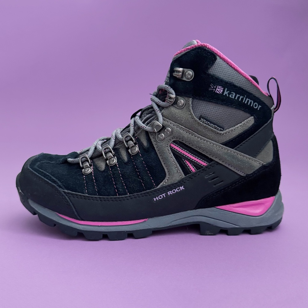 Karrimor Hot Rock Mid 3 Ladies Hiking Boot Size 7.5 in Black/Pink/Grey
